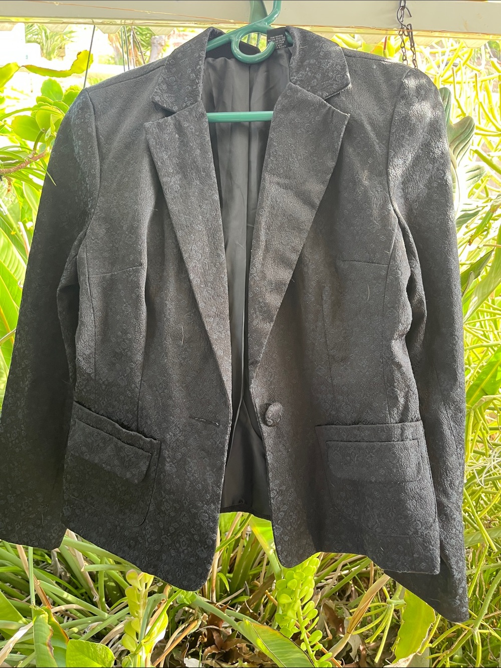 Mossimo Supply Co. Black Textured Single-Button Blazer